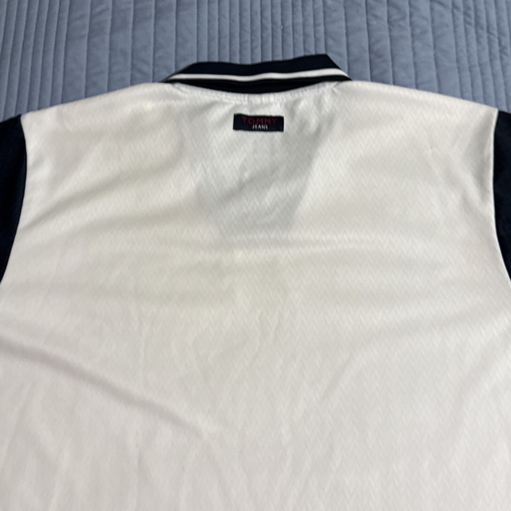 Vintage Tommy Hilfiger Jeans Polo Shirt Mens Size XL Y2K 90s Logo White - Picture 9 of 15
